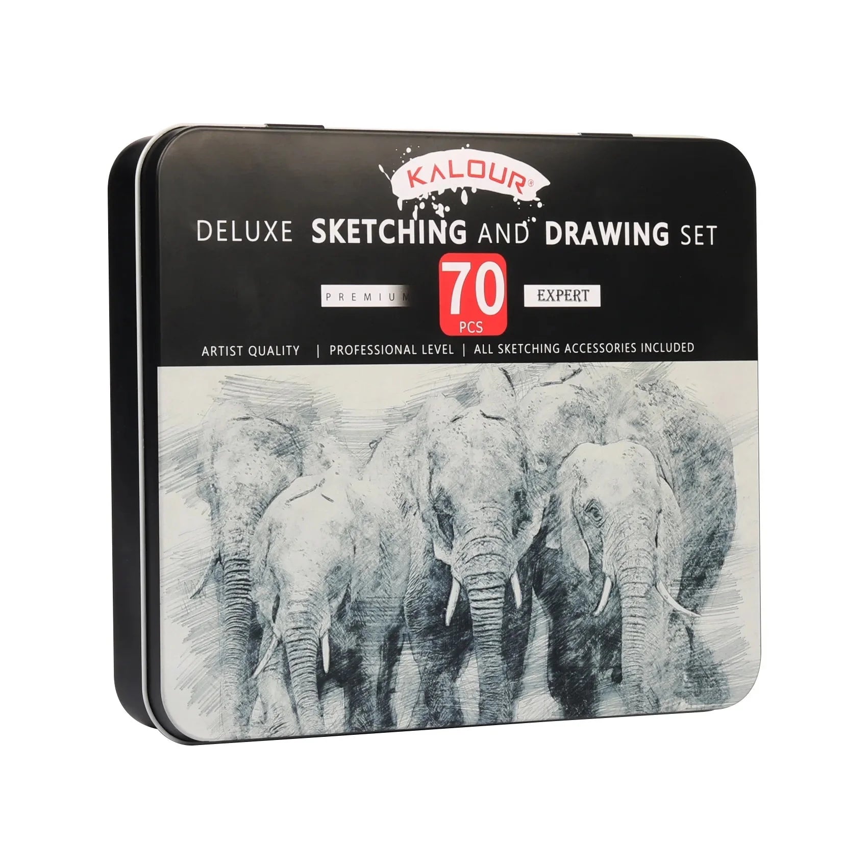 Drawing Set, 70-Pack Sketching Kit, Art Supplies with A Sketch Pad ,Colored, Graphite, Charcoal, Watercolor, Metallic Pencils