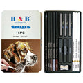 15PCS/Set Art Supplies Drawing Kit White Charcoal and Pastel Pencils Set Painting Tools Professional Drawing Kit
