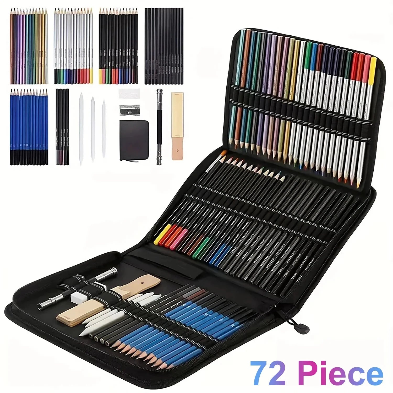 42/46/60/68/72/146pcs Drawing Supplies Sketching Set,Art Kit include Drawing & Colored Pencils.Pro Art Sketch Supplies