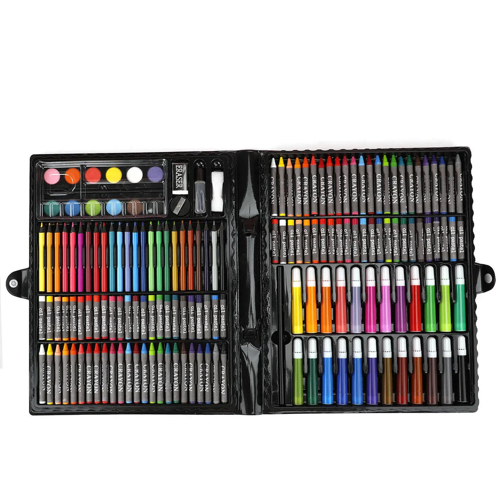 168pcs Office School Supplies Art drawing Set Oil Pastels Watercolor Markers Kids Painting Kit for Children Students School Gift