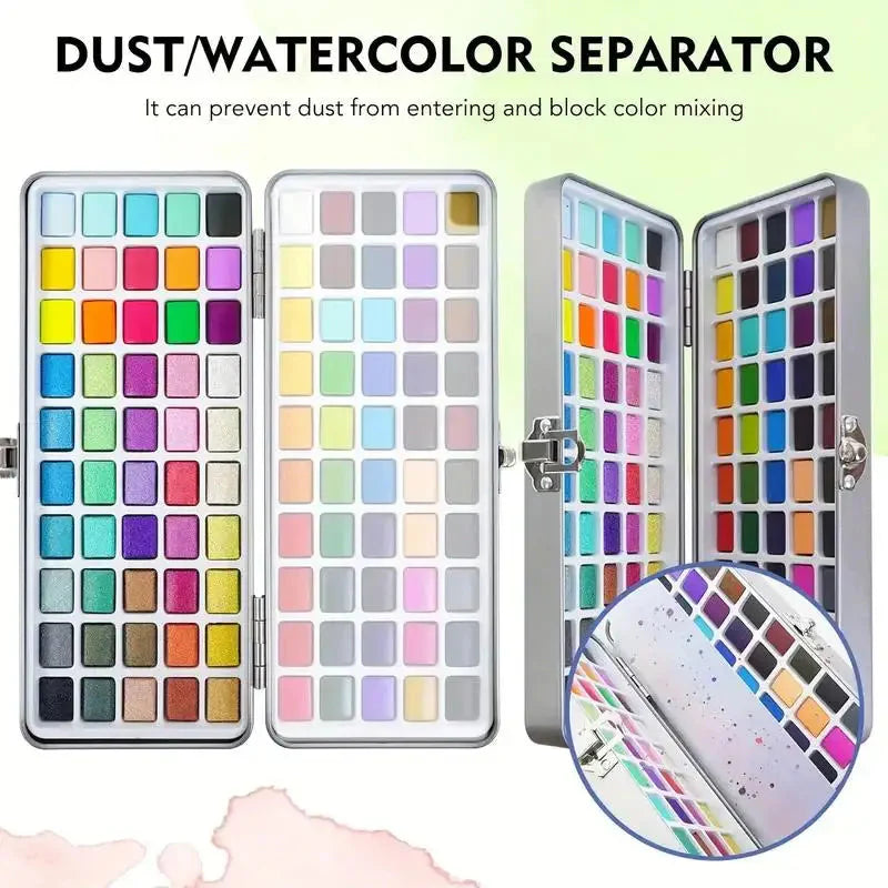 Watercolor Paint with Brushes, Professional Palette,Vibrant Travel Art Kit for Adults and Artists, Watercolor Painting Supplies