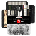 Drawing Set, 70-Pack Sketching Kit, Art Supplies with A Sketch Pad ,Colored, Graphite, Charcoal, Watercolor, Metallic Pencils