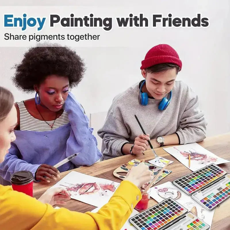 Watercolor Paint with Brushes, Professional Palette,Vibrant Travel Art Kit for Adults and Artists, Watercolor Painting Supplies