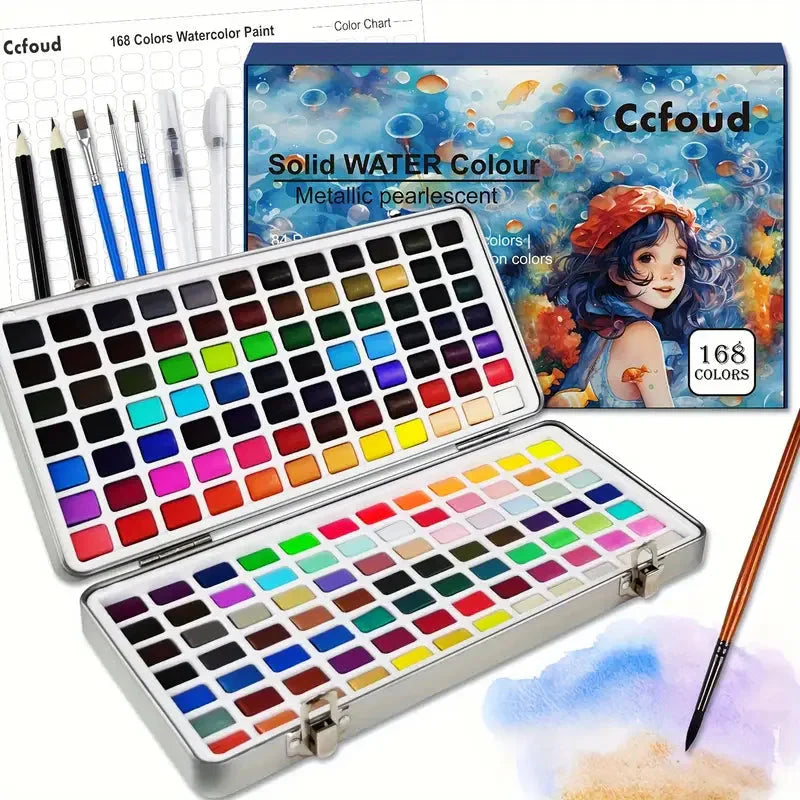 Watercolor Paint with Brushes, Professional Palette,Vibrant Travel Art Kit for Adults and Artists, Watercolor Painting Supplies