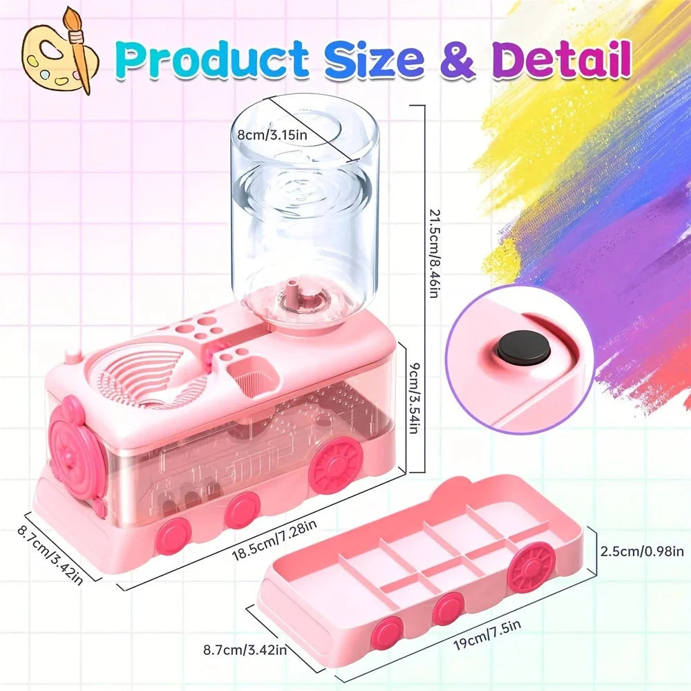5-in-1 Art Supplies Kit with Water Wheel, Brush Holder & Palette - Watercolor & Acrylic Painting Set for Adults & Students