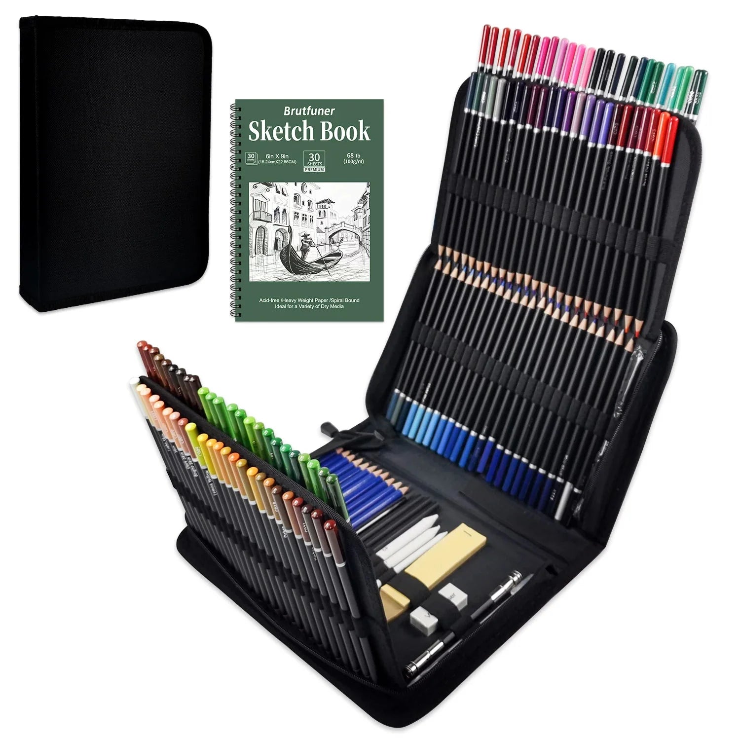 42/46/60/68/72/146pcs Drawing Supplies Sketching Set,Art Kit include Drawing & Colored Pencils.Pro Art Sketch Supplies